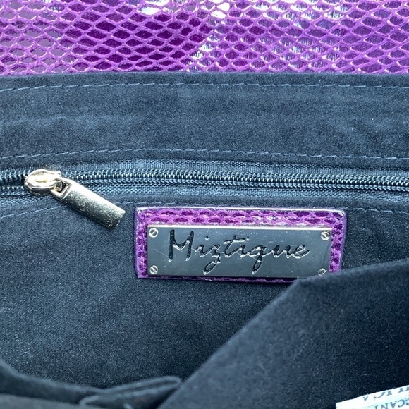 MIZTIQUE Convertible Snakeskin Handbag/Clutch - Plum - Picture 14 of 16